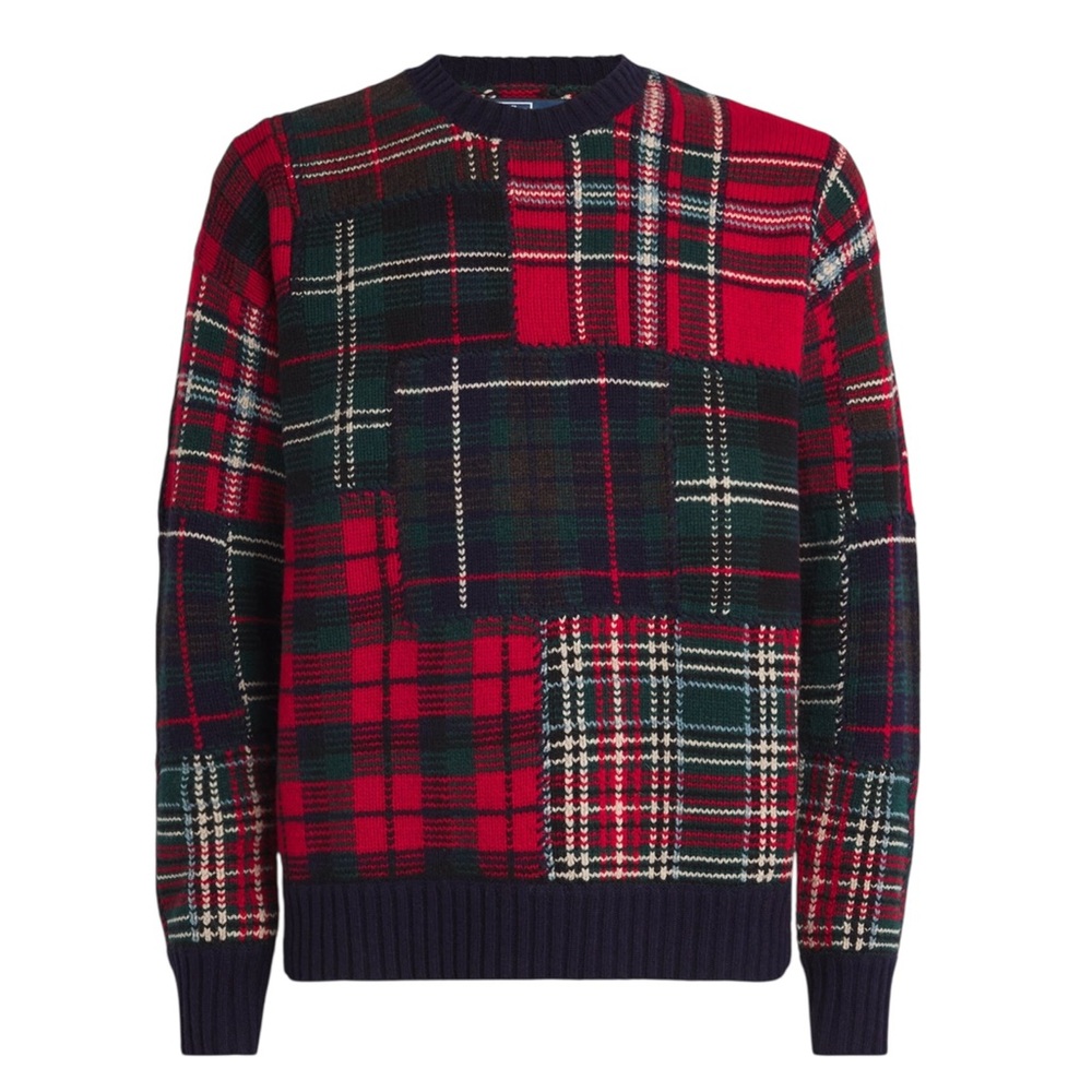 POLO RALPH LAUREN NWT
Wool-Blend Patchwork Plaid Sweater in Sz M - Picture 4 of 12